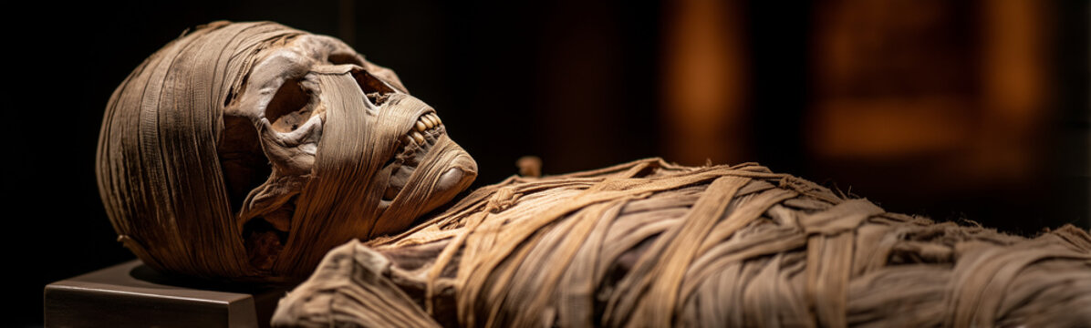Ancient Relic: Unveiling an ancient artifact, this photograph unveils the haunting beauty of a mummified figure, shrouded in time and mystery.