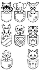 Fototapeta premium set of funny animals