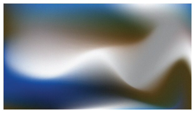 Abstract Grainy Gradient Background with Fluid Waves of Blue, White, and Earth Tones