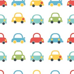 Colorful Toy Car Seamless Pattern for Kids and Nursery Design © Herman