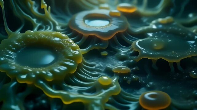 粘菌が広がる知的で不気味なバイオアルゴリズム背景