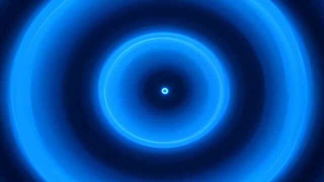 Elegant Blue Abstract Circular Concentric Ring Design Background with Smooth Glow and Motion for Business Cycle Concept on Dark Background
