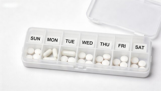 Medicine pill organizer with pills