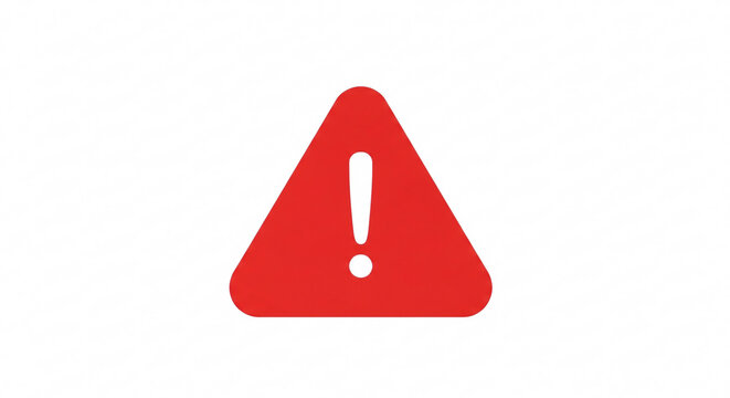 Red triangle warning sign with exclamation mark icon