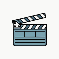 Fototapeta premium blue film clapperboard icon