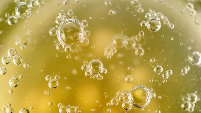微細な気泡が揺らめく半透明ゼリーのぷるんとした抽象テクスチャ