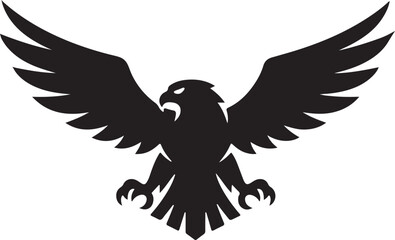 Fototapeta premium Eagle vector icon, powerful bird silhouette symbol of strength freedom.