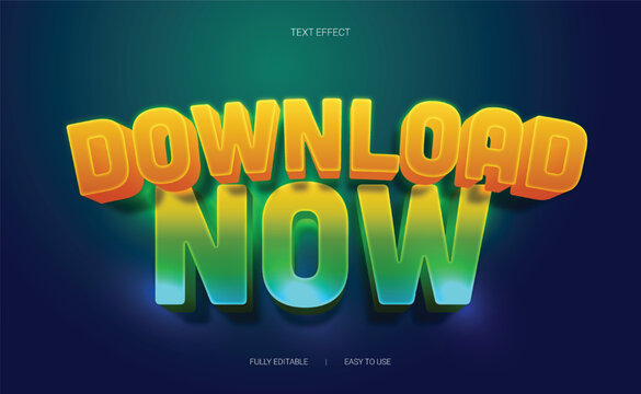 Colorful 3D Game Text Effect Bundle with Download Now and New Game Typography