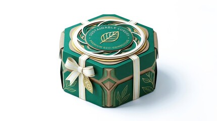 Obraz premium Sustainable luxury box features elegant design with eco friendly materials, showcasing premium and eco conscious aesthetic. Perfect for gifting or special occasions, it embodies sophistication