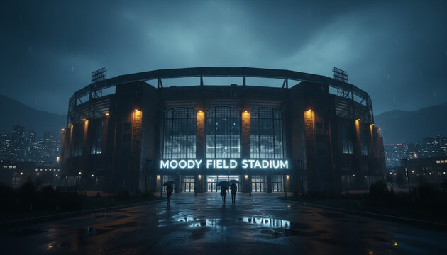Moody Field Stadium Background at Night for Sports