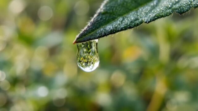 water drops on a leaf