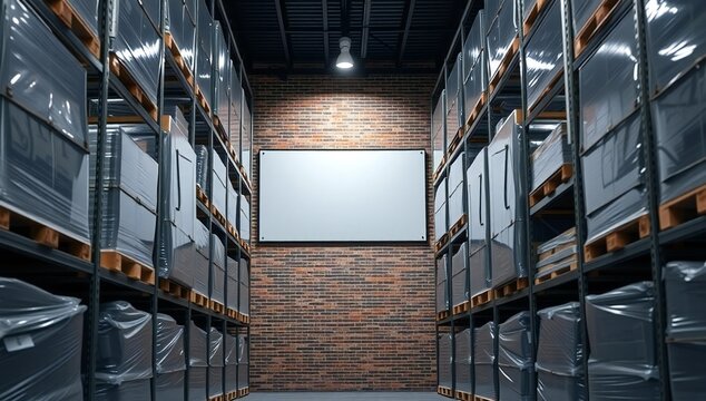 Industrial storage room with pallets