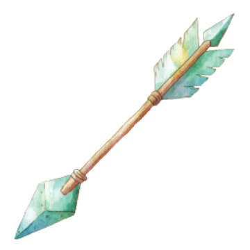 Vibrant Teal Colored Arrowhead Projectile.