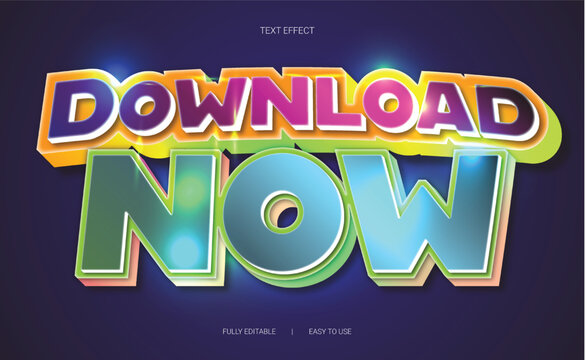 Colorful 3D Game Text Effect Bundle with Download Now and New Game Typography