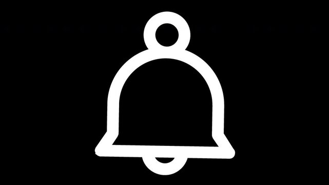 Notification Bell Ringing Swing Animation on Transparent Background, Seamless Loop, 4K