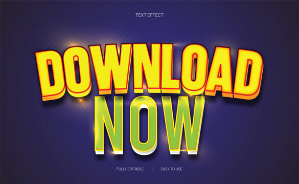 Colorful 3D Game Text Effect Bundle with Download Now and New Game Typography