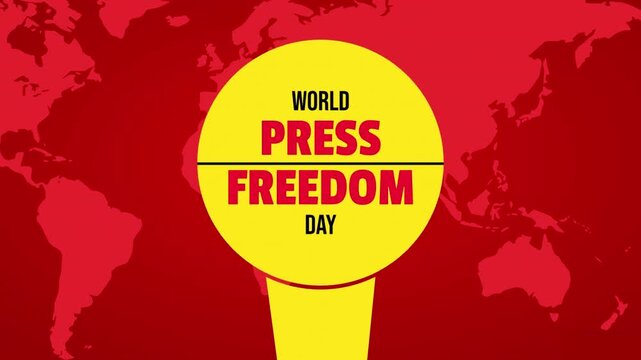 World Press Freedom Day Event on Global Map Background