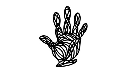 Fototapeta premium A hand with lines forming the palm.