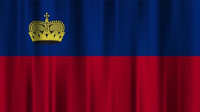 Liechtenstein Flag Animation With Fabric Texture