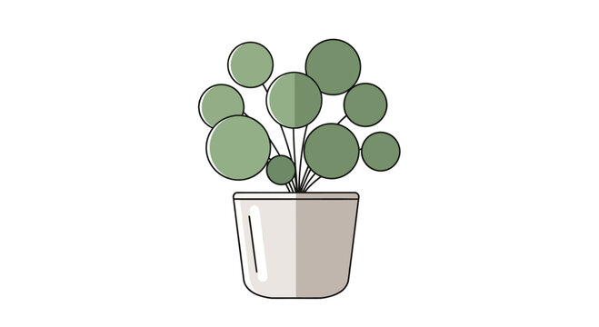 Potted Plant with Green Leaves.