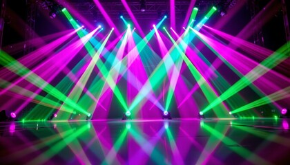 Obraz premium Vibrant Laser Light Display Futuristic Concert Scene