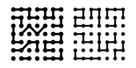 Collection of black metaball liquid drop patterns . Black metaball isolated on white background. Connected dots of liquid drop. Vector design elements for banner, poster, packaging, placard, branding. © Luna Visuals