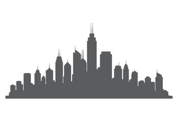 Obraz premium Vector illustration of city skyline, new york city skyline silhouette, city building silhouette. 
