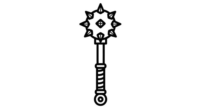 Medieval mace illustration isolated on white background for design elements
