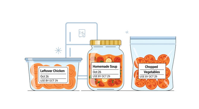 Food storage containers and refrigerator