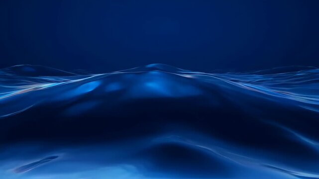 Colourful fluid liquid art abstract blue wave background with smooth flowing motion, glowing light, deep shadow, and calm modern ocean mood for SEO