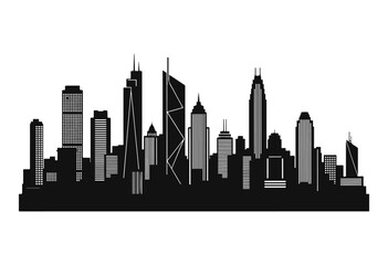Fototapeta premium Vector illustration of city skyline, new york city skyline silhouette, city building silhouette. 
