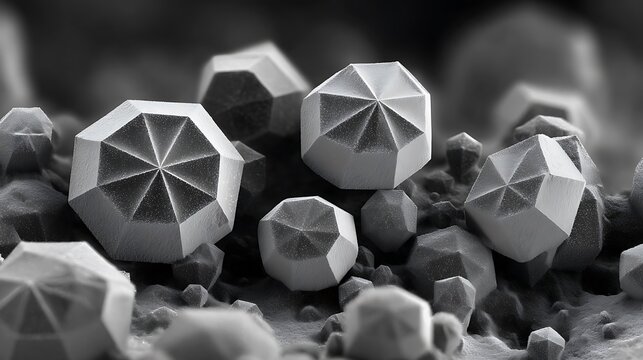 Scanning Electron Microscope Image of Synthetic Microparticles.