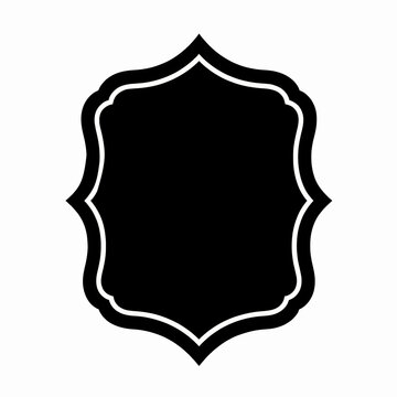 Blank ornamental plaque label template banner design for event invitations, announcement labels, or award recognition graphics
