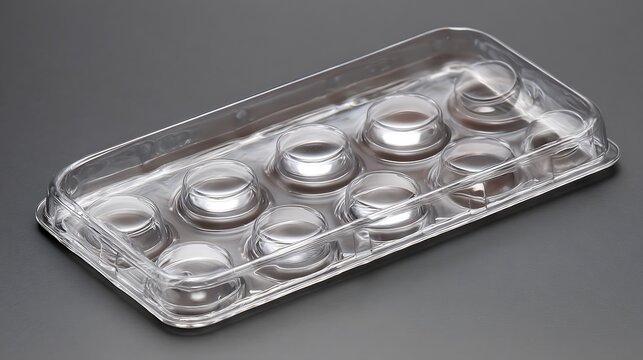 Empty Clear Plastic Blister Pack Tray for Pharmaceutical or Consumer Goods.