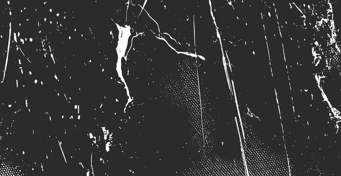 Grunge overlay effect with scratch and dust on black. background, retro noisy grain dust texture for film or photo overlay, old photo overlay texture. Transparent background.