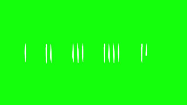 Line drawing animation. Counting by drawing strokes. Green background. 4k video.