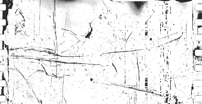 Grunge overlay effect with scratch and dust on black. background, retro noisy grain dust texture for film or photo overlay, old photo overlay texture. Transparent background.