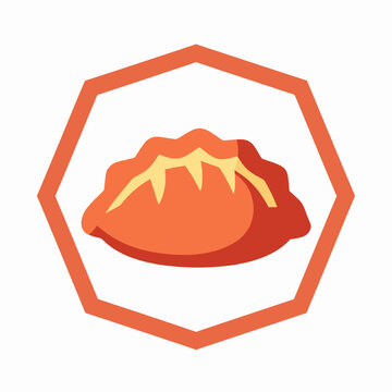 Minimalist Dumpling Icon Vector Art Illustration for Asian Cuisine and Food Packaging Design