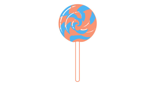 Colorful lollipop illustration on white background isolated for design elements