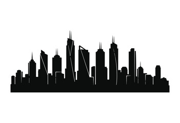 Fototapeta premium Vector illustration of city skyline, new york city skyline silhouette, city building silhouette. 