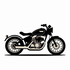 Fototapeta premium Custom Motorcycle Vector Illustration: Vintage Cruiser Bobber Graphic for California Travel and Biker Tattoo Design