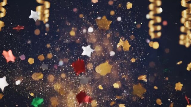 Celebrate New Year Festival with fireworks and bright colors in an abstract background of festive joy and excitement