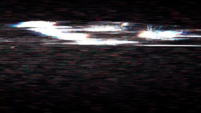 Digital glitch abstract background with dark noise texture, bright white streaks and red lines, futuristic motion effect, abstract glitch light streaks black background, digital noise and motion blur