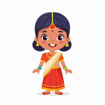 Cute Indian Girl in Traditional Attire