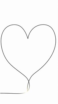 Second loop of heart shape line art sequence with smooth transitions and clear design for creative projects