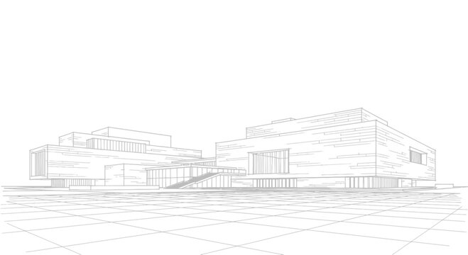 Architectural Blueprint of a Modern Building Complex.