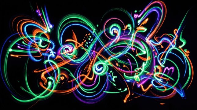 Abstract Light Trails - A Symphony of Colors and Motion.