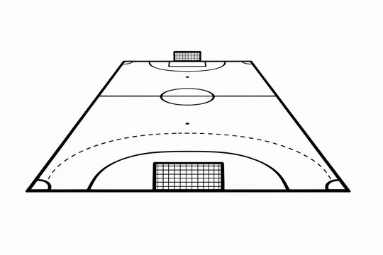 Handball Court Front Perspective Minimal Line Clean Card Design