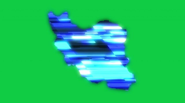 Iran blue news headline effect map pop animation green background