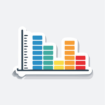 Colorful Audio Equalizer Bar Graph Sticker